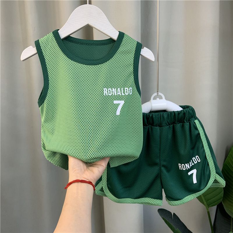 Factory direct wholesale kids Quick-dry sports clothes basketball clothes Boys summer suit T-Shirt + Shorts Set