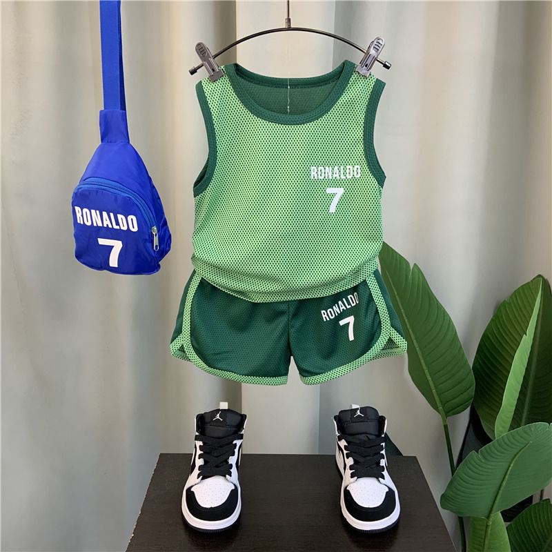 Factory direct wholesale kids Quick-dry sports clothes basketball clothes Boys summer suit T-Shirt + Shorts Set