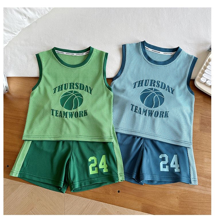 Factory direct wholesale kids Quick-dry sports clothes basketball clothes Boys summer suit T-Shirt + Shorts Set