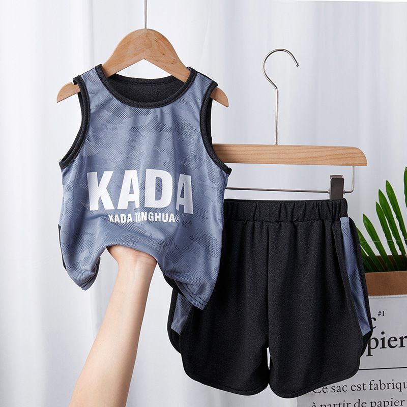 Hot Selling Wholesale suit Kids Boys Sports Jersey Basketball Running Fitness Quick Dry T-Shirts Shorts 2pcs set