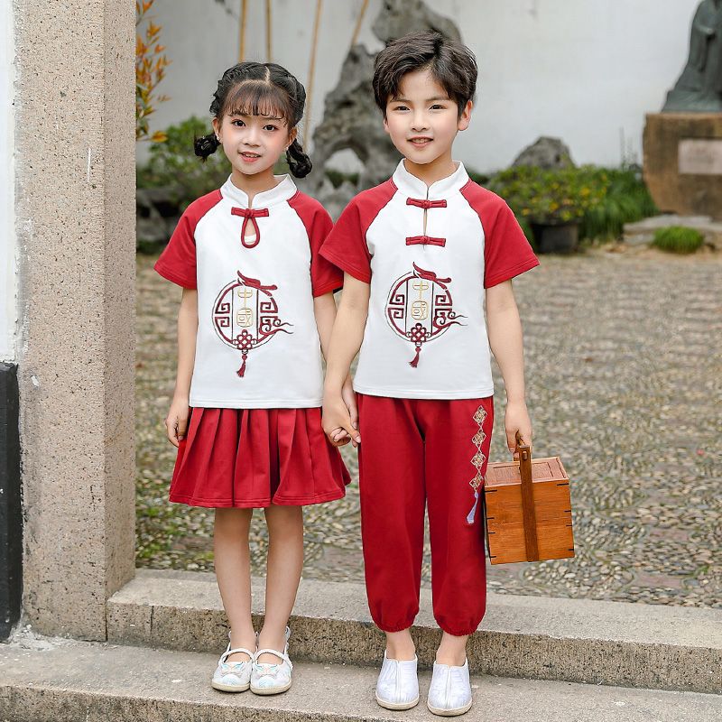 Children's ancient Hanfu Chinese -style national summer primary school students performed suit suit second grade