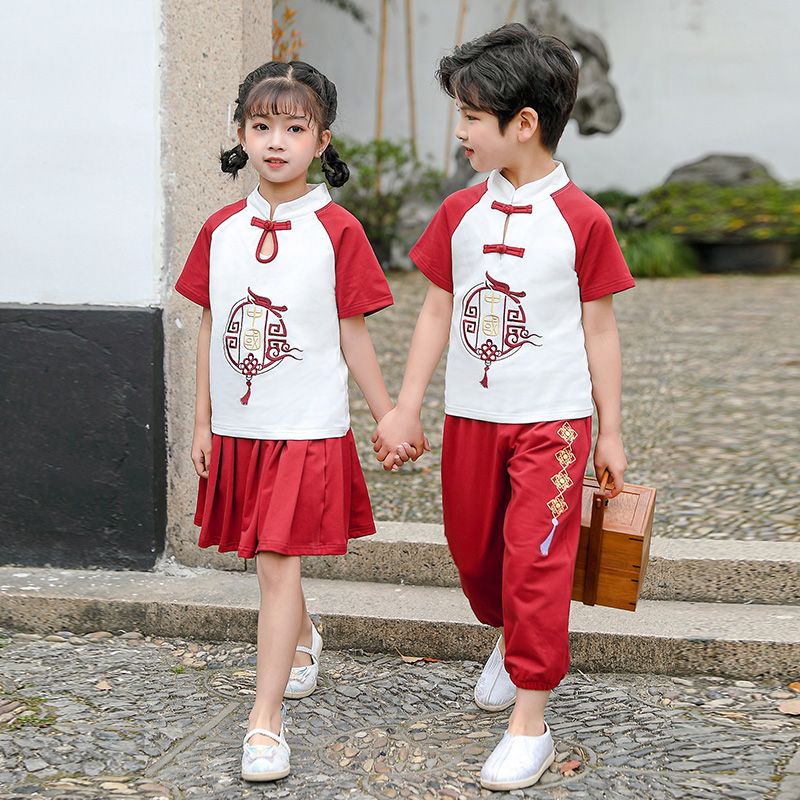 Children's ancient Hanfu Chinese -style national summer primary school students performed suit suit second grade