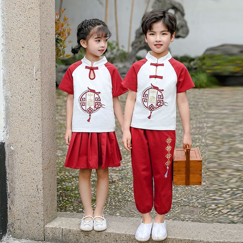 Children's ancient Hanfu Chinese -style national summer primary school students performed suit suit second grade