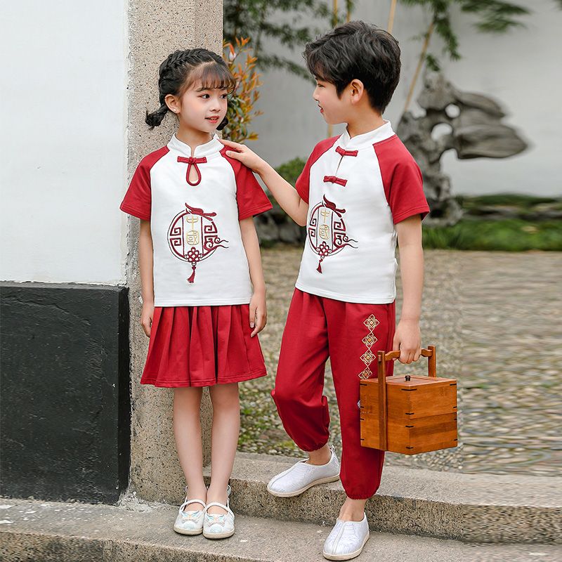 Children's ancient Hanfu Chinese -style national summer primary school students performed suit suit second grade