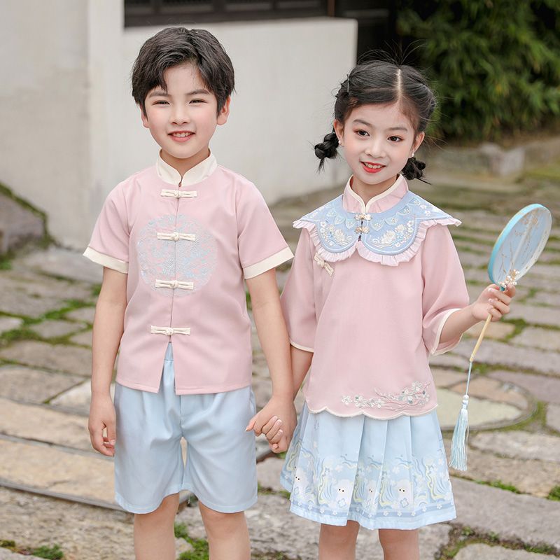 Children's ancient Hanfu Chinese -style national summer elementary school student performance suit set fifth grade