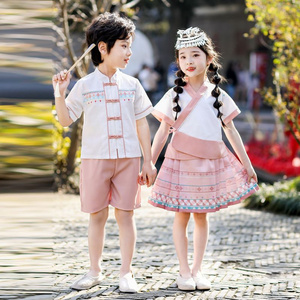 Children's ancient Hanfu Chinese -style national summer elementary school students performed third grades