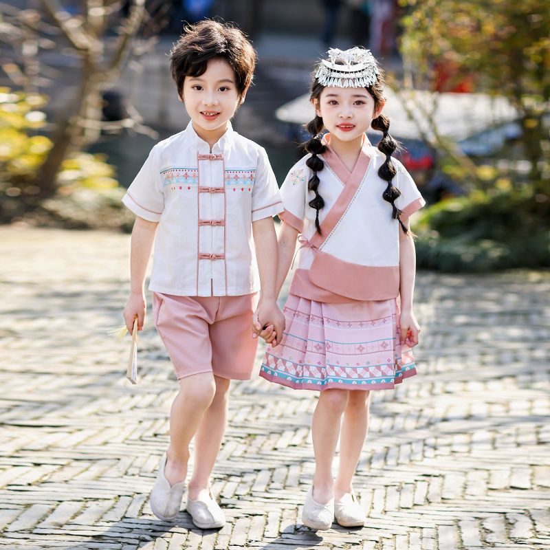 Children's ancient Hanfu Chinese -style national summer elementary school students performed third grades