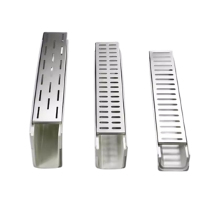 Finished composite resin drain U-channel sewer Stainless steel cover gutter