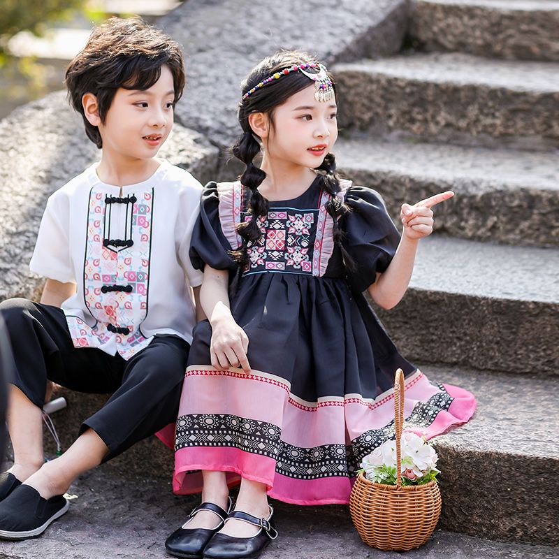 Children's ancient Hanfu Chinese -style national summer elementary school students performed first grade