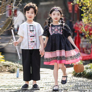 Children's ancient Hanfu Chinese -style national summer elementary school students performed first grade