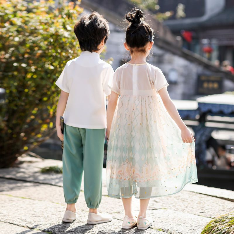 Children's ancient Hanfu Chinese -style national summer elementary school performance service first grade