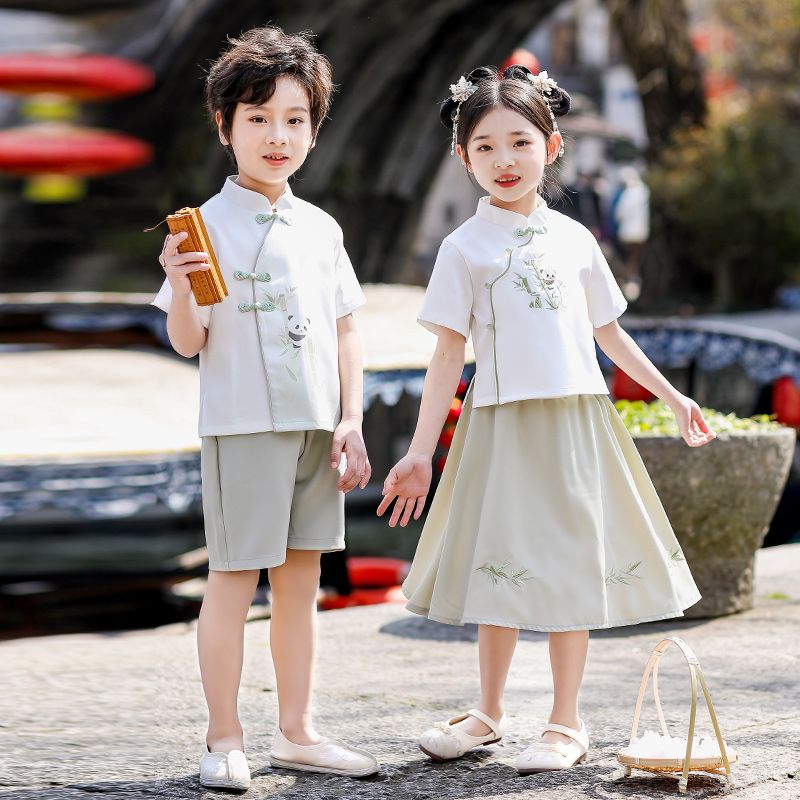 Children's ancient Hanfu Chinese -style national summer elementary school performance service second grade