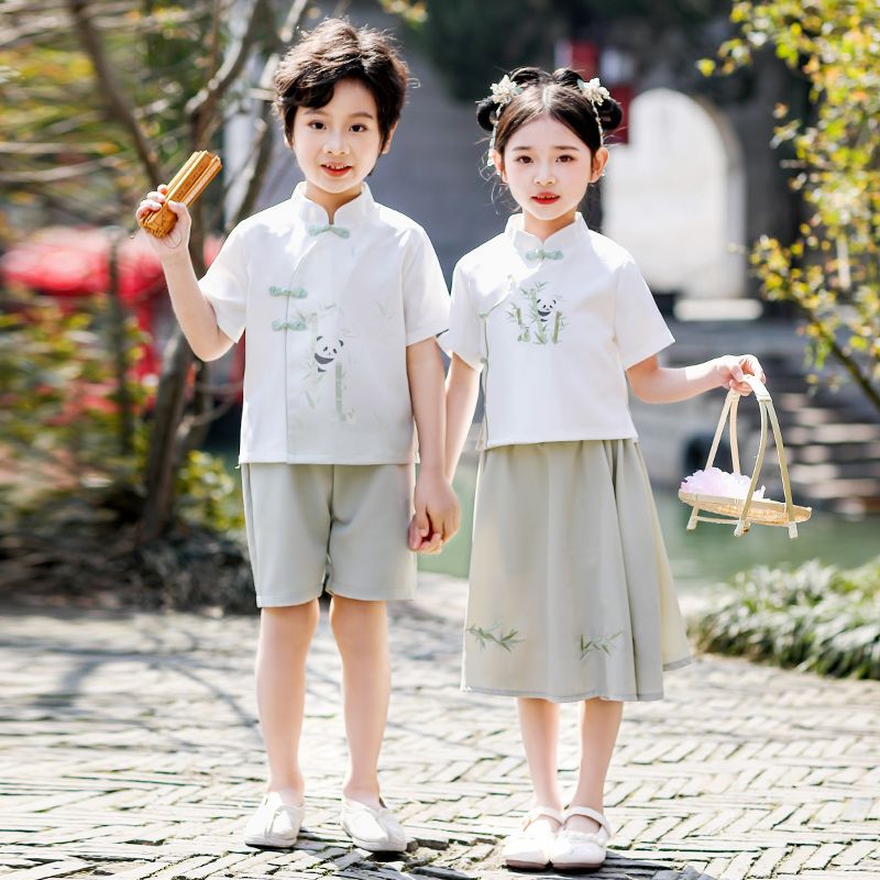 Children's ancient Hanfu Chinese -style national summer elementary school performance service second grade