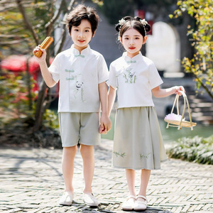 Children's ancient Hanfu Chinese -style national summer elementary school performance service second grade