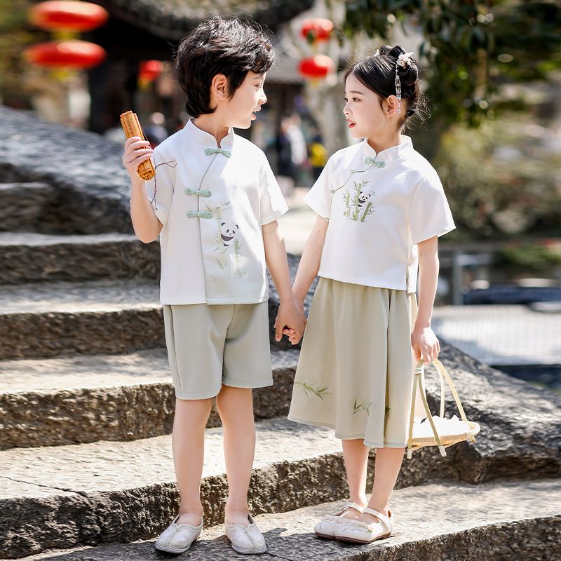 Children's ancient Hanfu Chinese -style national summer elementary school performance service second grade