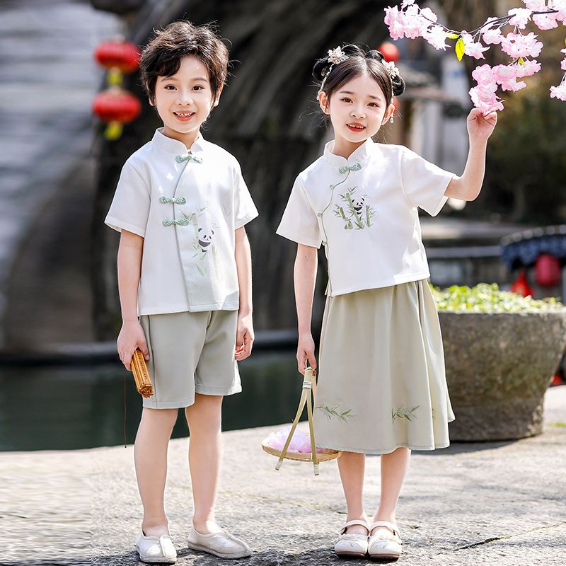 Children's ancient Hanfu Chinese -style national summer elementary school performance service second grade