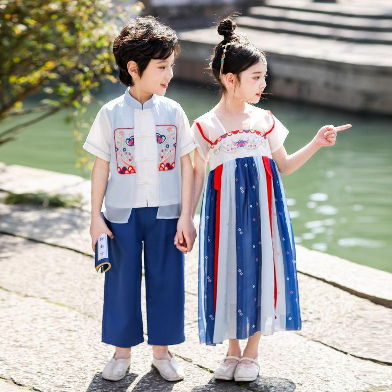 Children's ancient Hanfu Chinese -style national summer elementary school performance first grade service