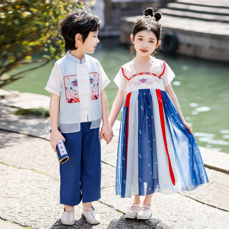 Children's ancient Hanfu Chinese -style national summer elementary school performance first grade service