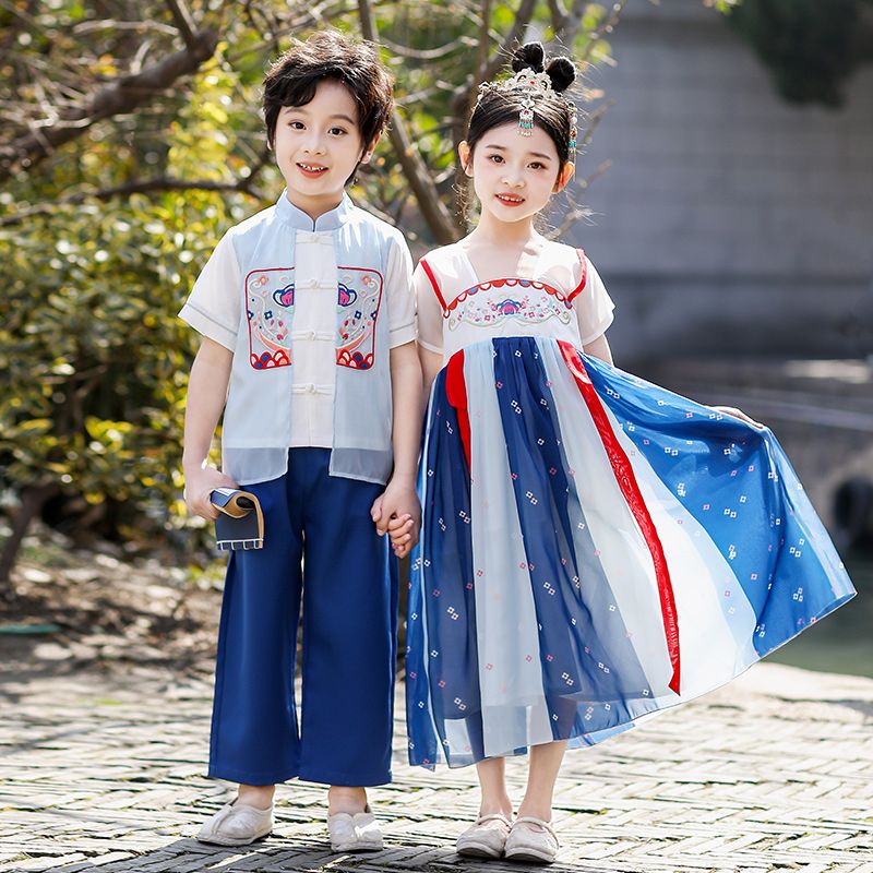 Children's ancient Hanfu Chinese -style national summer elementary school performance first grade service