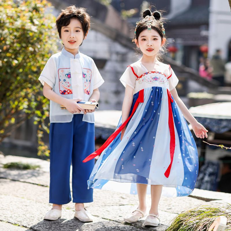 Children's ancient Hanfu Chinese -style national summer elementary school performance first grade service