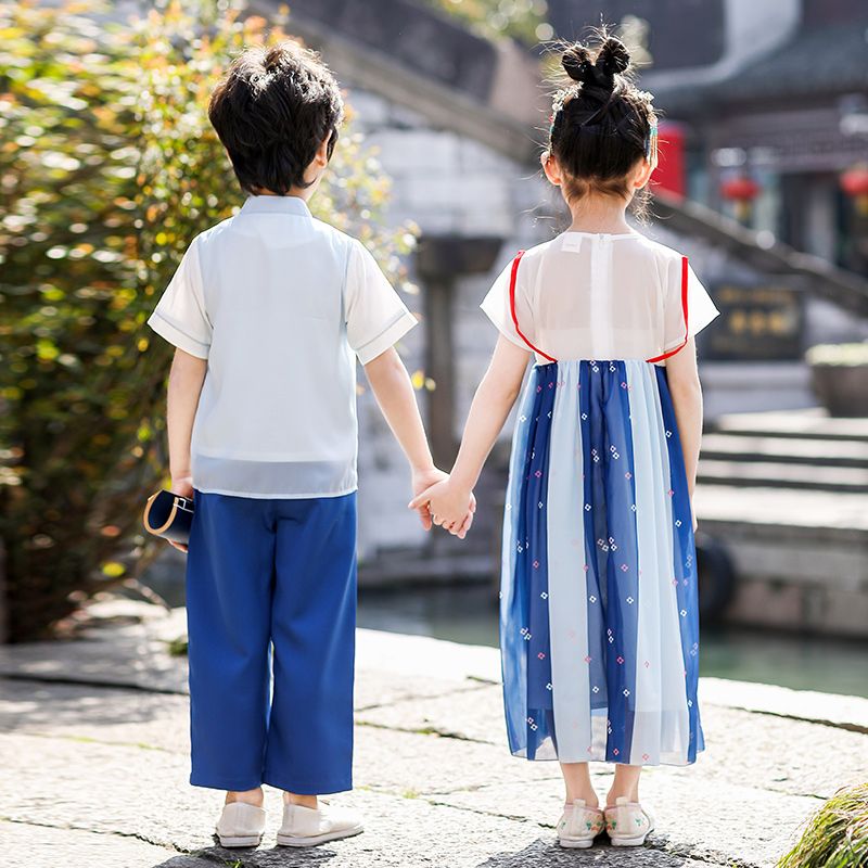 Children's ancient Hanfu Chinese -style national summer elementary school performance first grade service