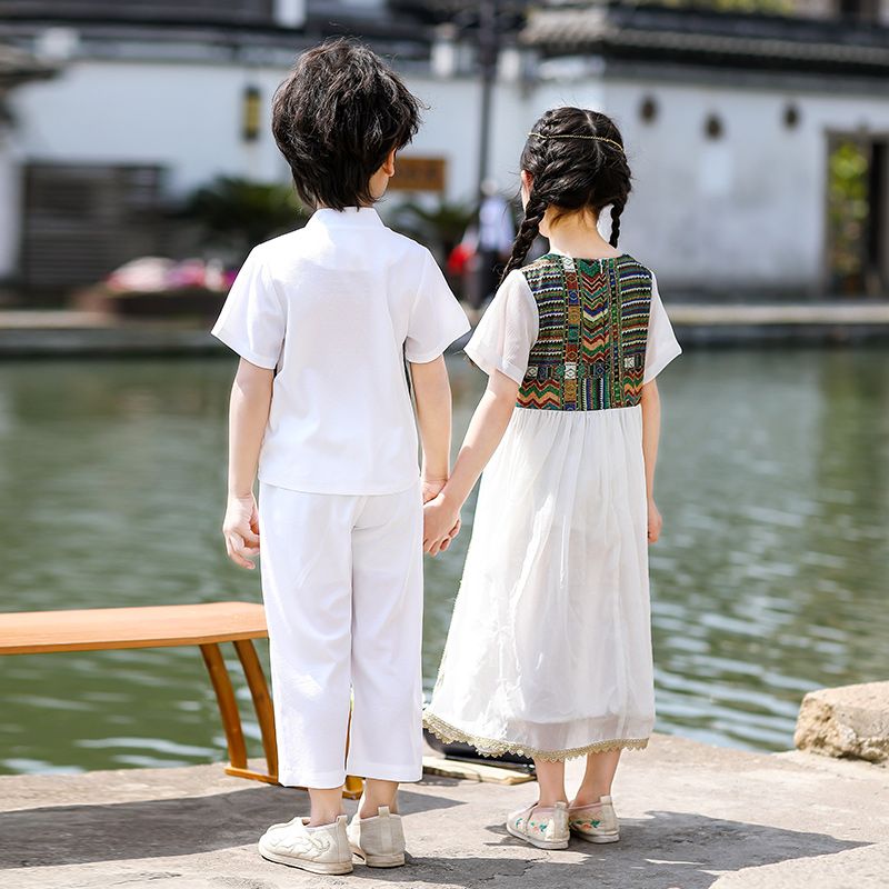 Children's ancient Hanfu Chinese -style national summer elementary school performance second grade service