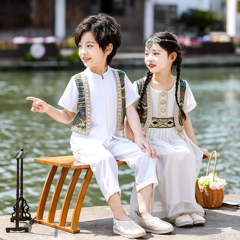 Children's ancient Hanfu Chinese -style national summer elementary school performance second grade service