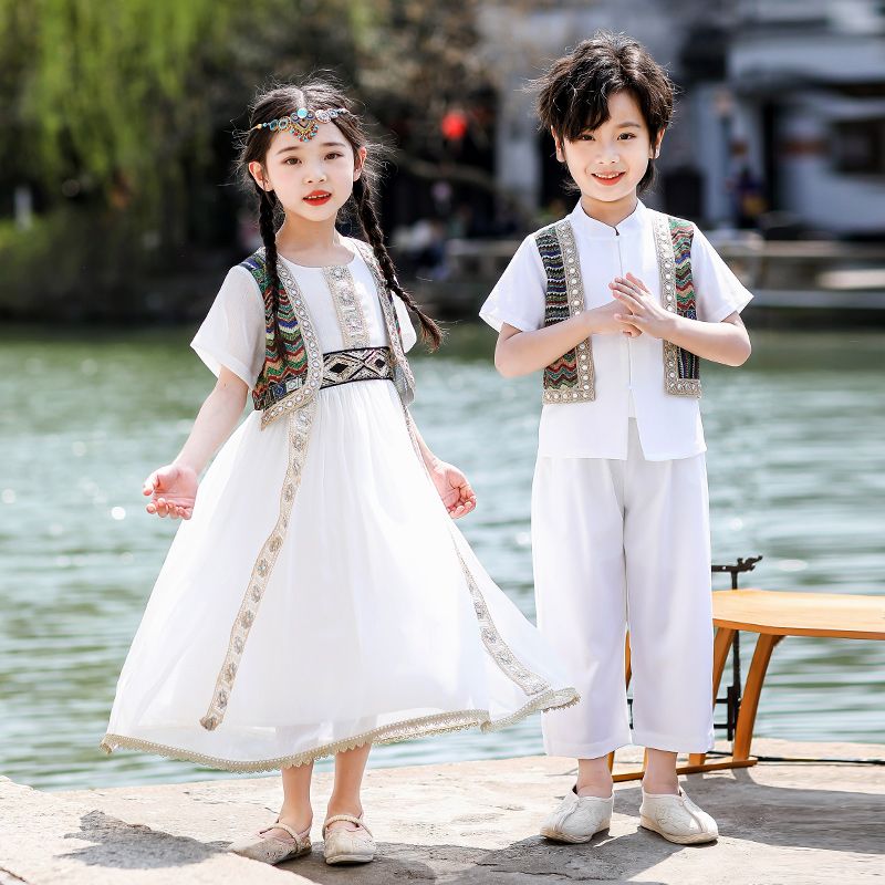 Children's ancient Hanfu Chinese -style national summer elementary school performance second grade service