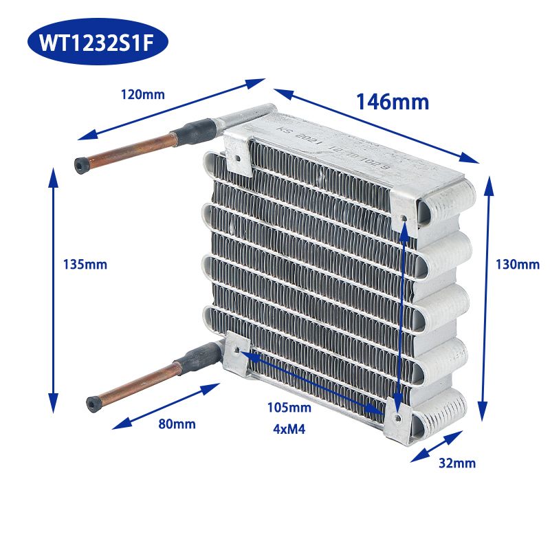 WT1232S1F microchannel min condenser evaporator heat exhanger small radiator for refrigerator freezer computer