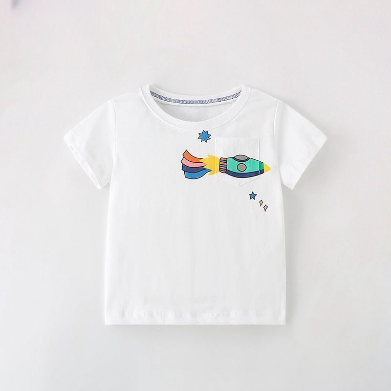 wholesale Cheap Children's T-shirt Boys Girls Cute Pattern Tops 2-6Y Summer Wear Causal clothing