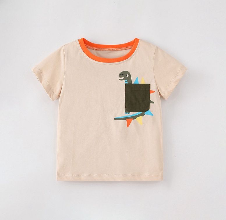 wholesale Cheap Children's T-shirt Boys Girls Cute Pattern Tops 2-6Y Summer Wear Causal clothing