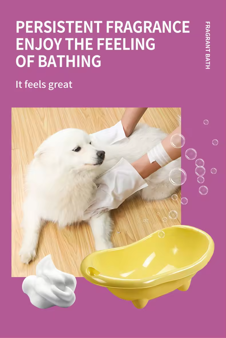 Cat Bathing Glove Clean and Relax at the Same Time No Rinse Disposable