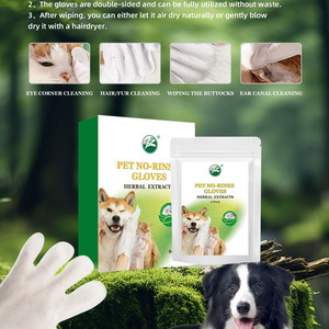 No Rinse Disposable Pet Cleaning Gloves Wipes For Dogs And Cats