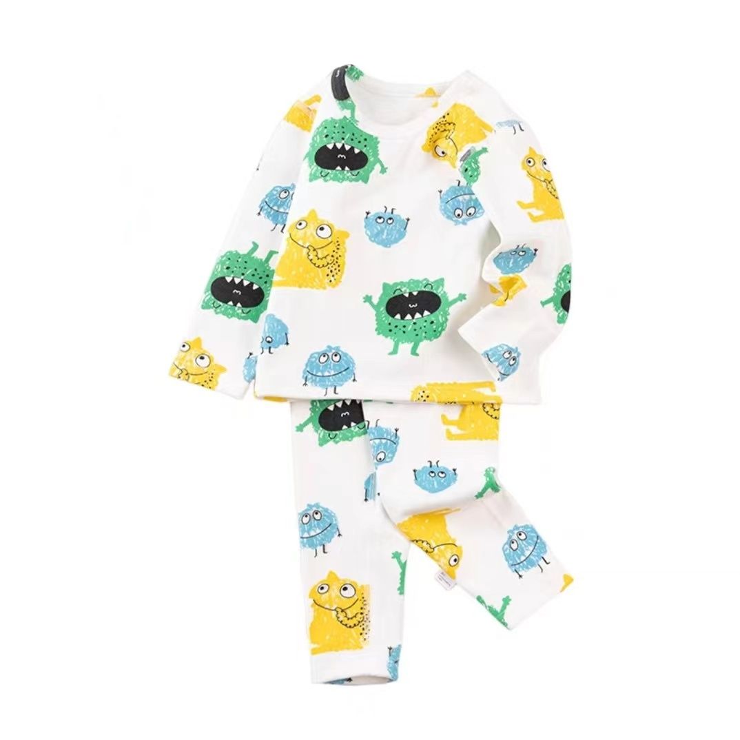 100% Cotton Sleepwear Baby Clothes Cartoon Pyjamas Cute Girls Sleepwear 2 pcs Boys Dinosaur Car Kids Pajamas Set