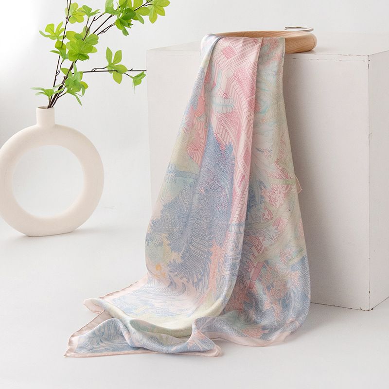 Silk scarf women's gift box 2024 scarf mulberry silk long gauze scarf Valentine's Day to send friends shawl