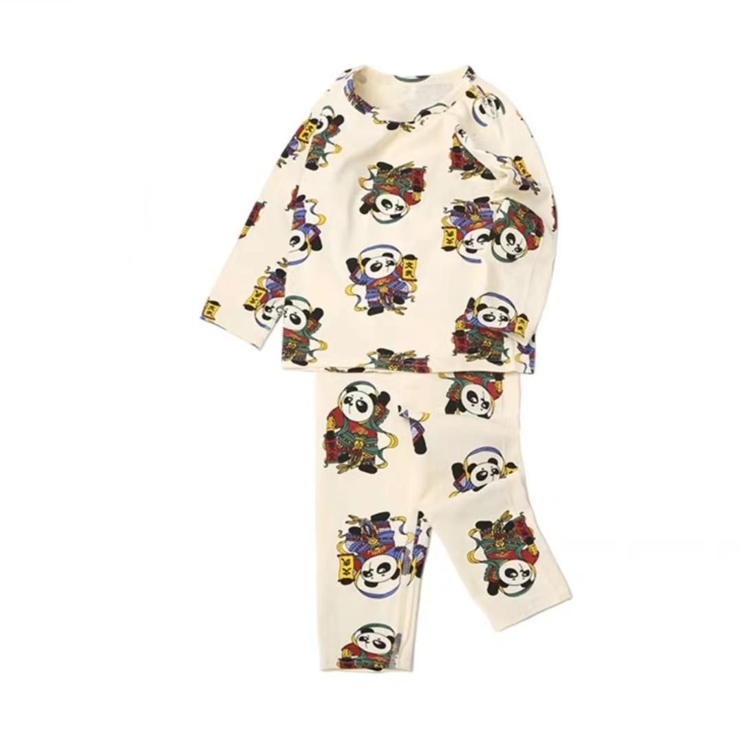 100% Cotton Cartoon Printed 2 Pieces Long Sleeve Pajamas Boy And Girls 1-9y Pajamas For Children Kids Sleepwear Set