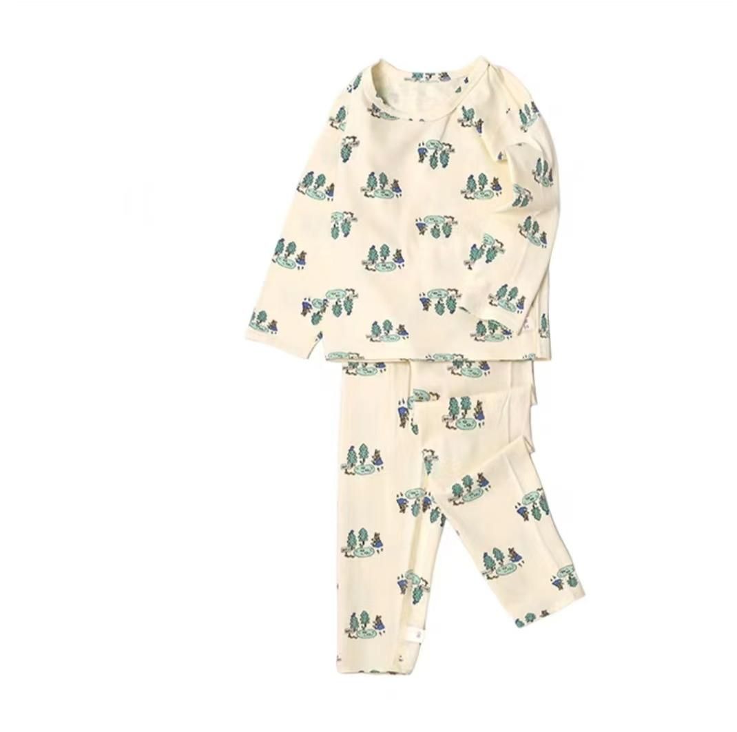 Organic Cotton Baby Kids Boys Sleepwear Pajamas Romper Clothes Set Wholesale