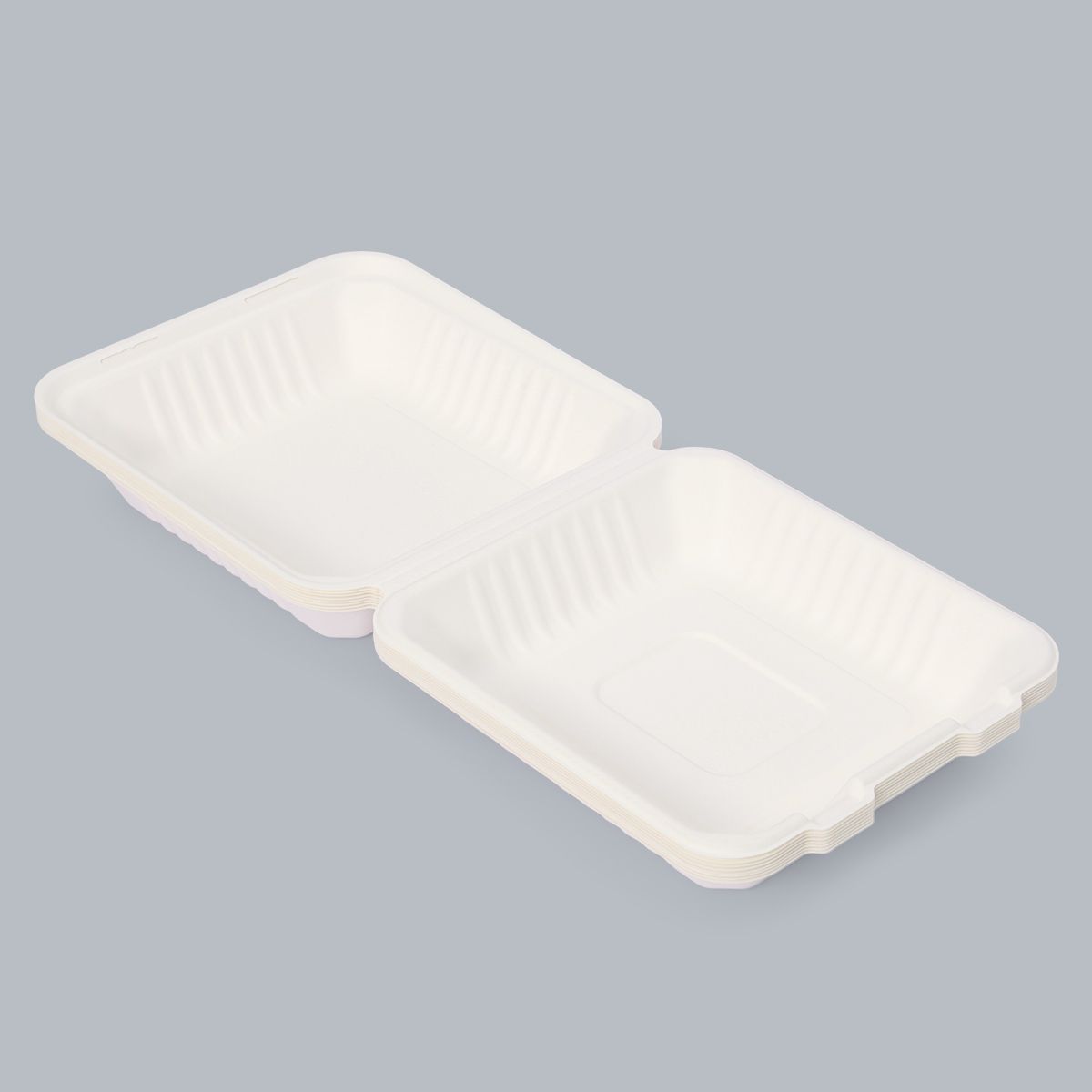 8 inch box food container disposable environmentally friendly tableware starch bamboo pulp factory wholesale