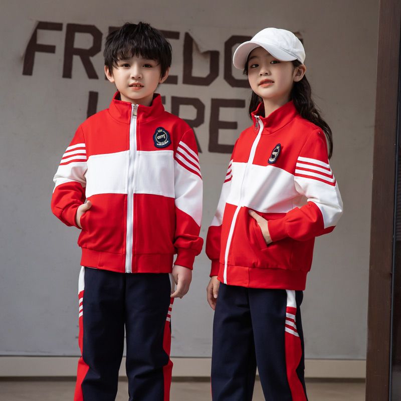 Casual sports suit closed zipper jogging suit 2 pieces of sweatshirts suitable for children's class clothes