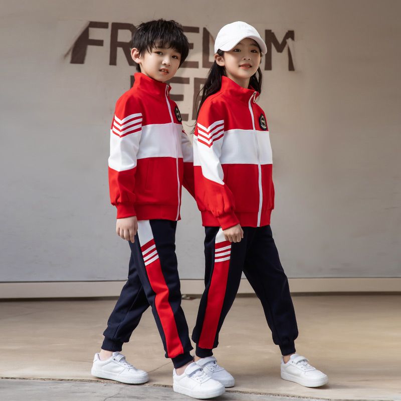 Casual sports suit closed zipper jogging suit 2 pieces of sweatshirts suitable for children's class clothes