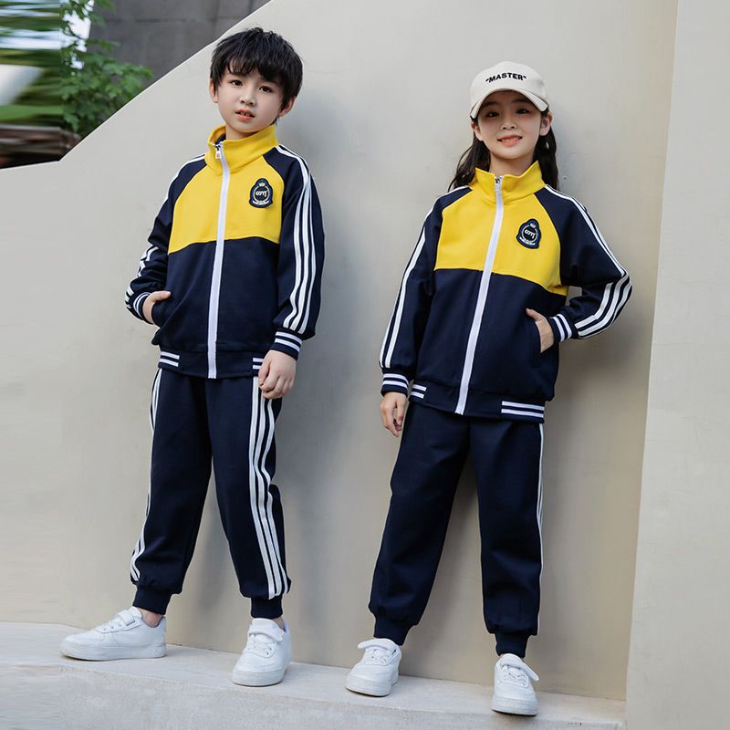 Casual sports suit closed zipper jogging suit 2 pieces of sweatshirts suitable for childrenCasual sports suits closed zipper jog