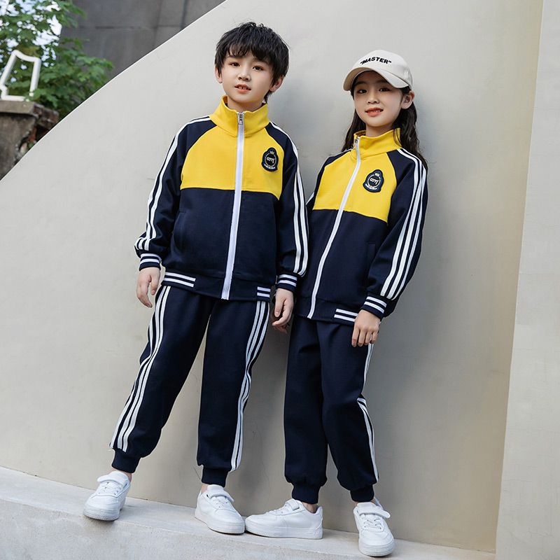 Casual sports suit closed zipper jogging suit 2 pieces of sweatshirts suitable for childrenCasual sports suits closed zipper jog