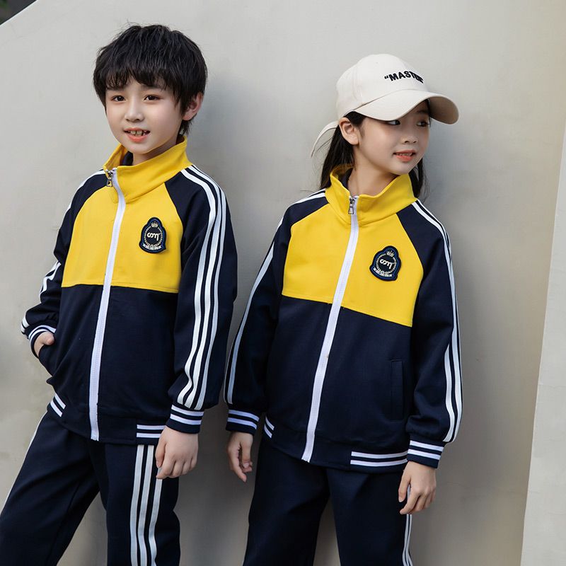 Casual sports suit closed zipper jogging suit 2 pieces of sweatshirts suitable for childrenCasual sports suits closed zipper jog