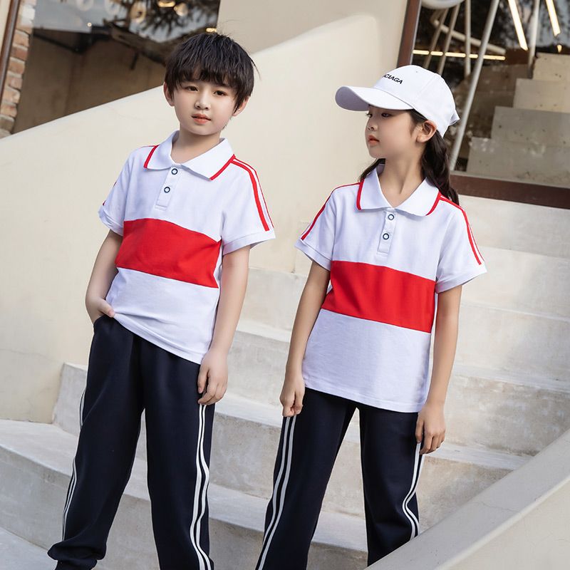 Casual sports suite closed zipper jogging uniform set 2 pieces of undershirts suitable for children and elementary school studen