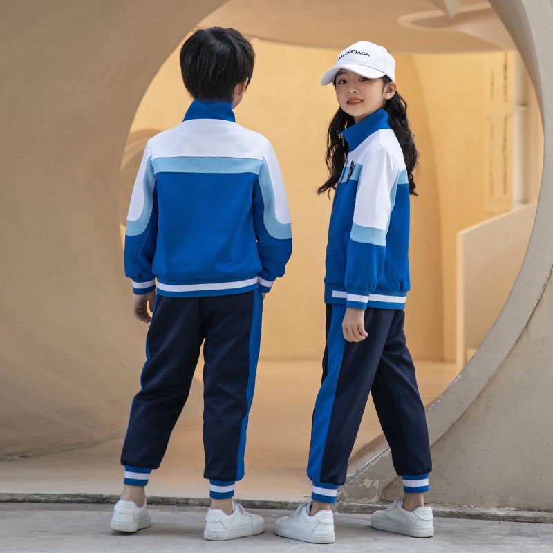 Casual sports suite closed zipper jogging suit set 2 pieces of undershirts suitable for primary school students first grade