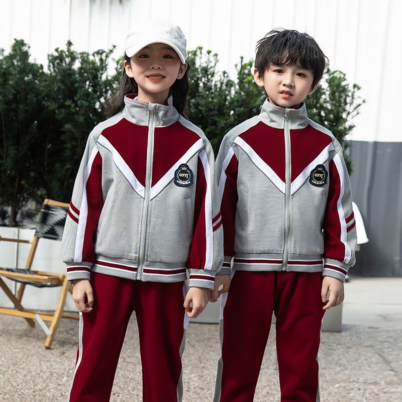 Casual sports suit closed zipper jogging suit 2 pieces of sweatshirts suitable for elementary school students second grade