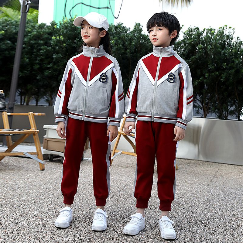 Casual sports suit closed zipper jogging suit 2 pieces of sweatshirts suitable for elementary school students second grade