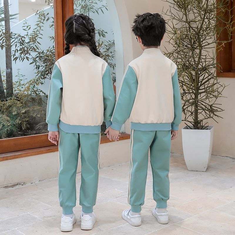 Casual sports suite closed zipper jogging suit 2 pieces of sweatwear suitable for children and elementary school students second