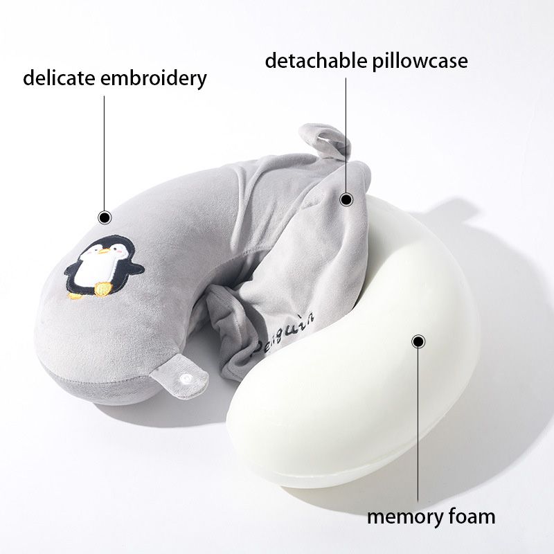 Cartoon Memory Foam U-Shaped Pillow Travel Portable Office Nap Wholesale