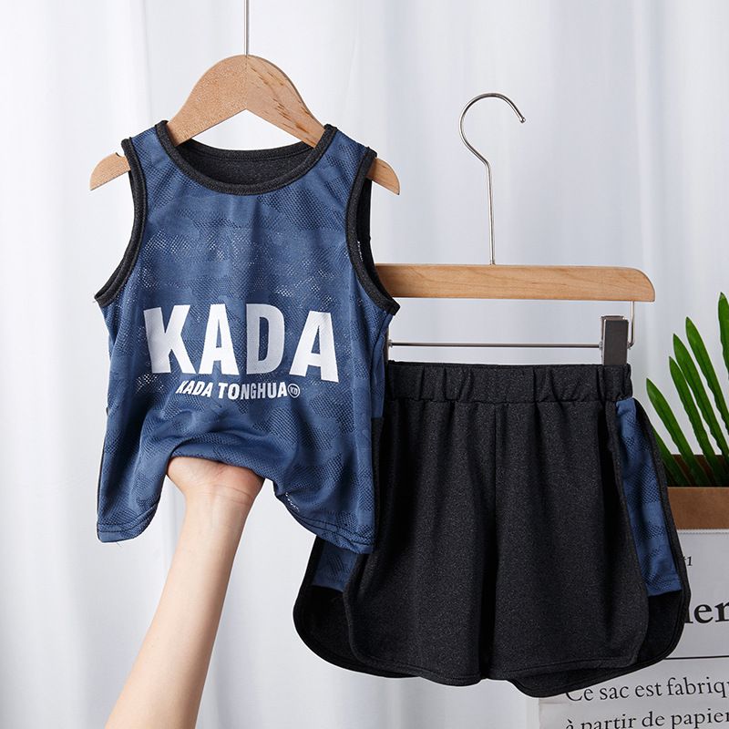 Hot Selling Wholesale Kids Boys Basketball Jersey Suit Children Summer Sports Outfits Clothes Set